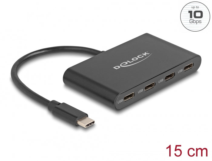 Delock USB 3.2 Gen 2 USB Type-C™ Hub mit 4 x USB Type-C™ Buchse - 10 Gbps