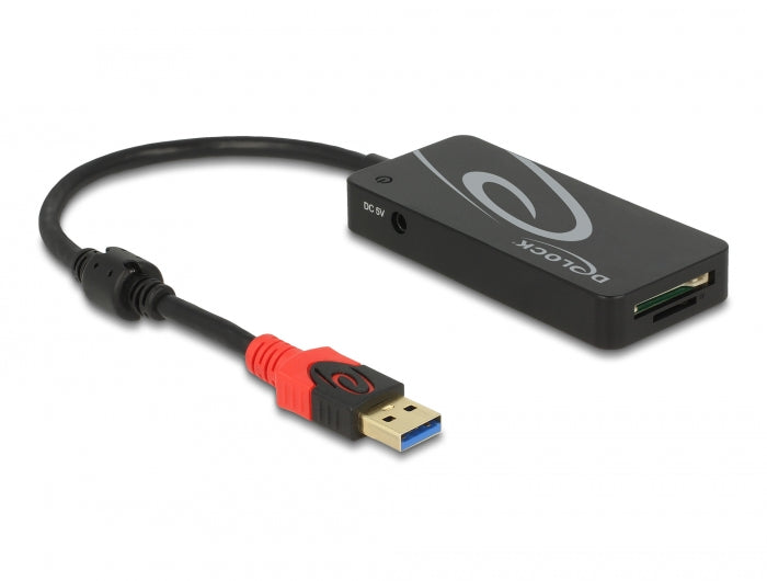 Delock Externer USB 5 Gbps Hub USB Typ-A > 3 x USB Typ-A + 2 Slot SD Card Reader