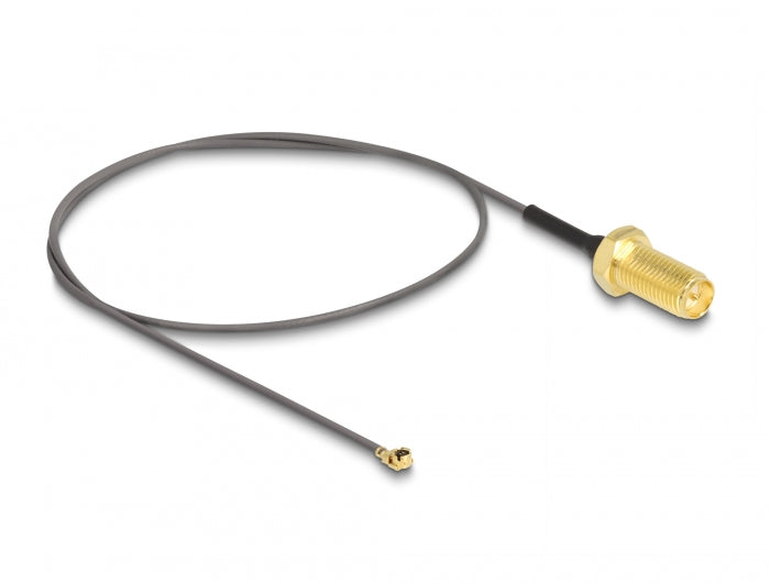 Delock Antennenkabel RP-SMA Buchse zum Einbau zu I-PEX Inc., MHF® I Stecker 1.13 35 cm Gewindelänge 10 mm 6 GHz