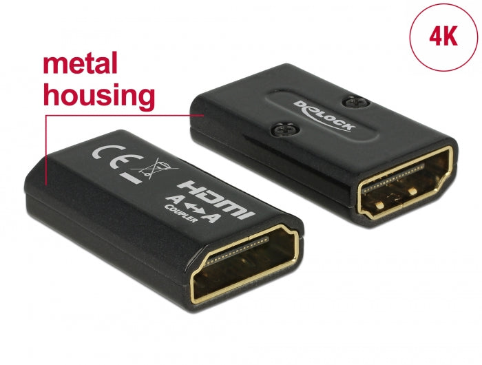 Delock Adapter High Speed HDMI mit Ethernet – HDMI-A Buchse > HDMI-A Buchse 4K Gender Changer schwarz