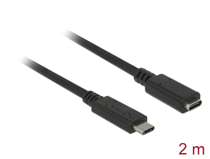 Delock USB 10 Gbps Verlängerungskabel USB Type-C™ Stecker zu Buchse 2 m 4K PD 60 W