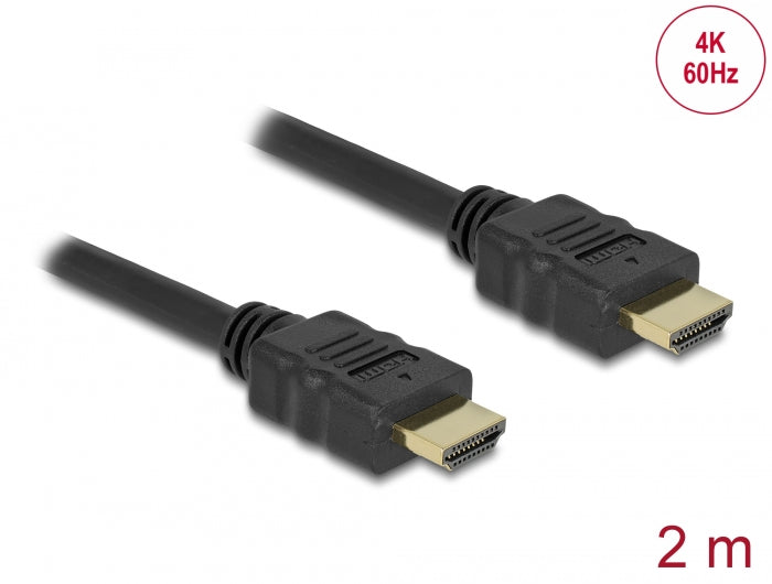 Delock Kabel High Speed HDMI mit Ethernet HDMI A Stecker > HDMI A Stecker 3D 4K 2 m