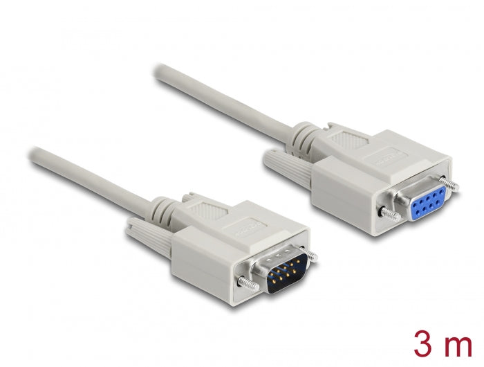 Delock Serielles Kabel D-Sub 9 Stecker zu Buchse 3 m