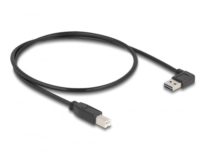 Delock Kabel EASY-USB 2.0 Typ-A Stecker gewinkelt links / rechts > USB 2.0 Typ-B Stecker 0,5 m