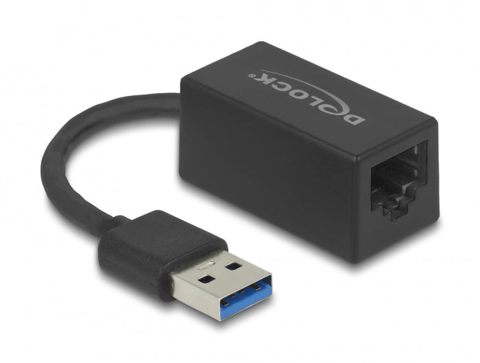 Delock USB Typ-A Netzwerk Adapter Gigabit LAN 1 x RJ45 kompakt schwarz