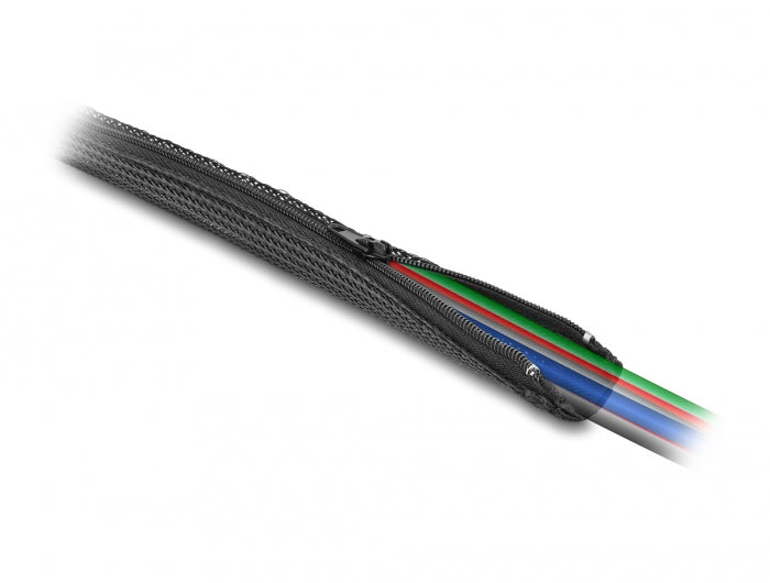 Delock Geflechtschlauch mit Reißverschluss hitzebeständig 3 m x 50 mm schwarz