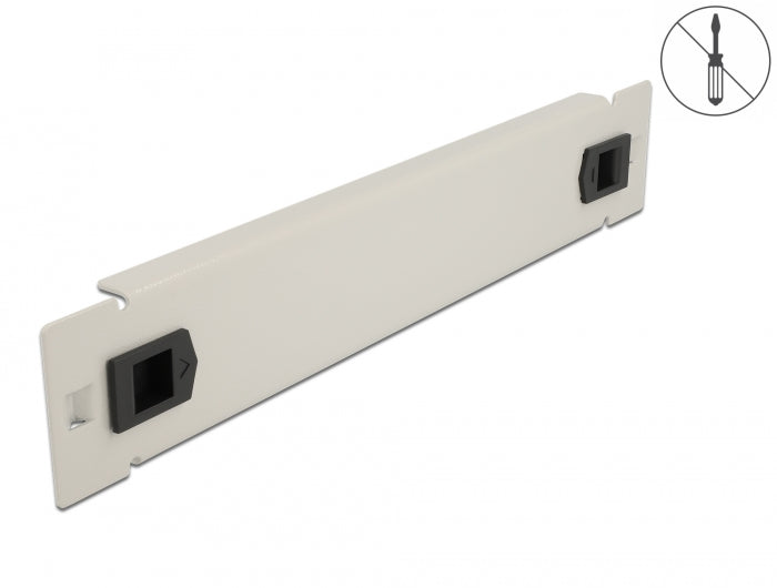 Delock 10″ Netzwerkschrank Blindabdeckung werkzeugfrei 1 HE grau