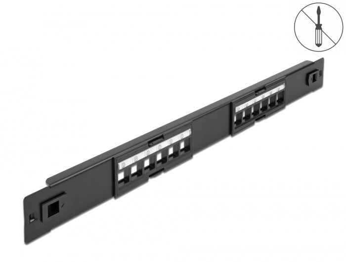 Delock 19″ Keystone Patchpanel 12 Port werkzeugfrei
