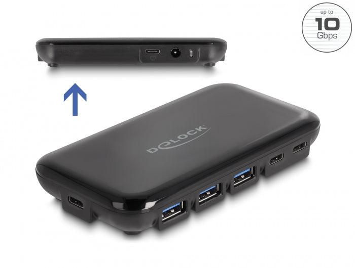 Delock 7 Port USB 3.2 Gen 2 Hub mit 4 USB Typ-A und 3 USB Type-C™ Ports