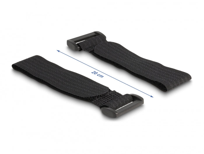 Delock Klettpad selbstklebend mit Klett-Kabelbinder Set 10 Stück schwarz