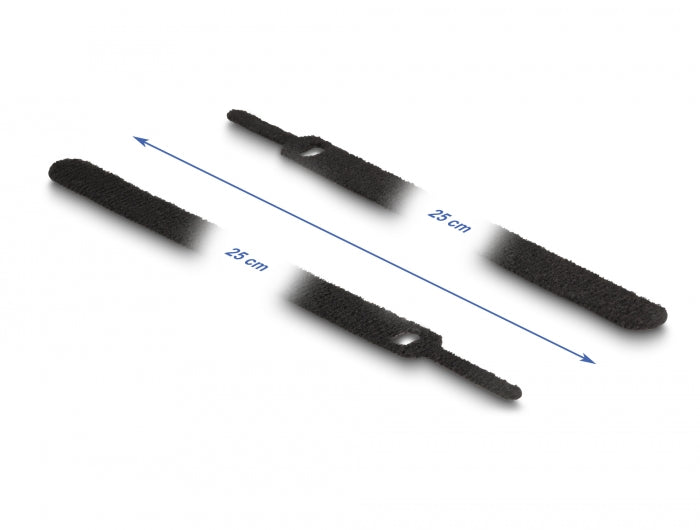 Delock Klett-Kabelbinder L 250 x B 12 mm schwarz 10 Stück