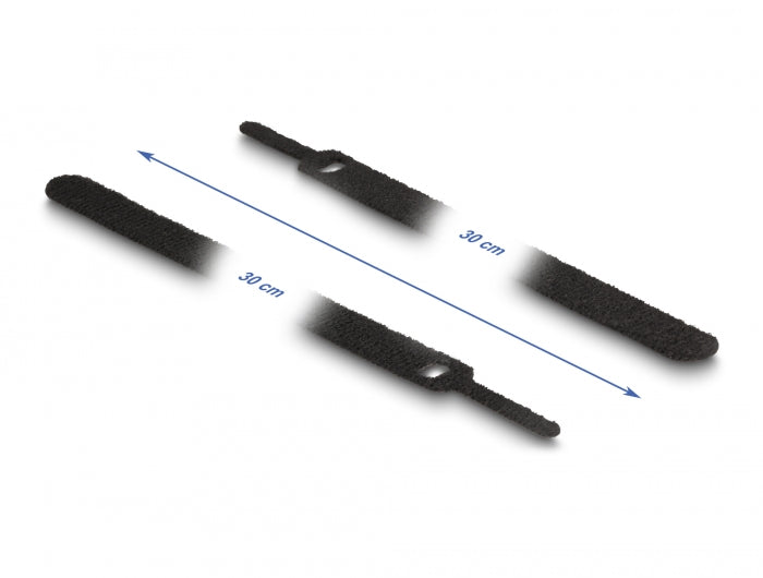 Delock Klett-Kabelbinder L 300 x B 12 mm schwarz 10 Stück
