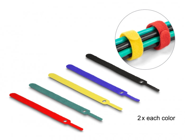 Delock Klett-Kabelbinder L 150 x B 12 mm farbig Set 10 Stück