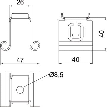 BETTERMANN Wand-/Deckenbügel 50x50mm MAH 050 FS Mittenabhäng Kabelrinne