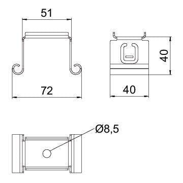 BETTERMANN Wand-/Deckenbügel 75x75mm MAH 075 FS Mittenabhäng Kabelrinne