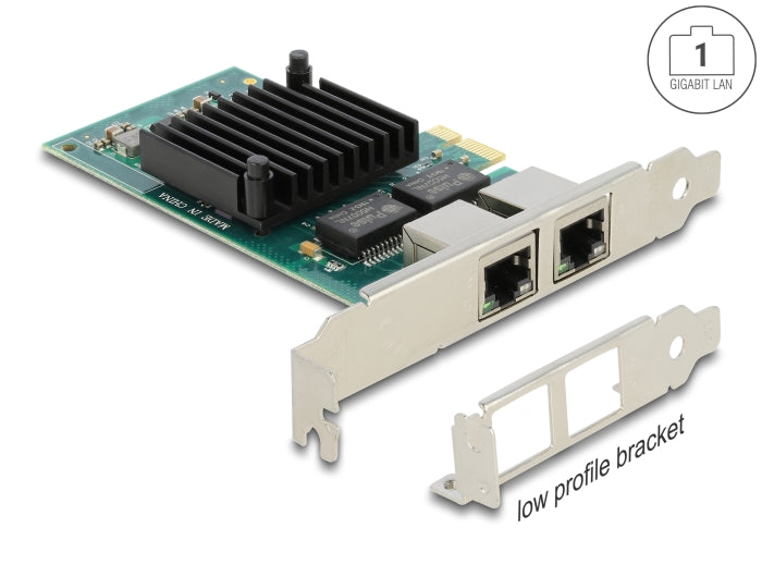 Delock PCI Express x1 Netzwerkkarte Gigabit LAN 2 x RJ45 i350