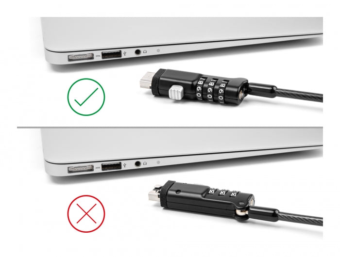 Navilock Notebook Sicherungskabel für USB Typ-A Buchse mit Zahlenschloss