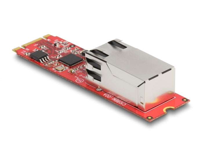 Delock Konverter M.2 Key B+M Stecker zu 1 x RJ45 2,5 Gigabit LAN Port horizontal