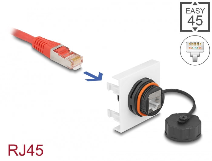 Delock Easy 45 Modul Netzwerk RJ45 Cat.6A, 45 x 45 mm