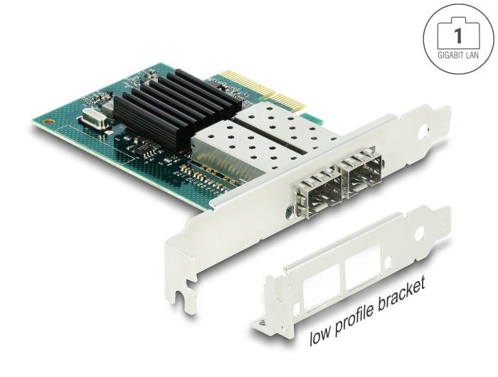 Delock PCI Express x4 Netzwerkkarte Gigabit LAN 2 x SFP i82576