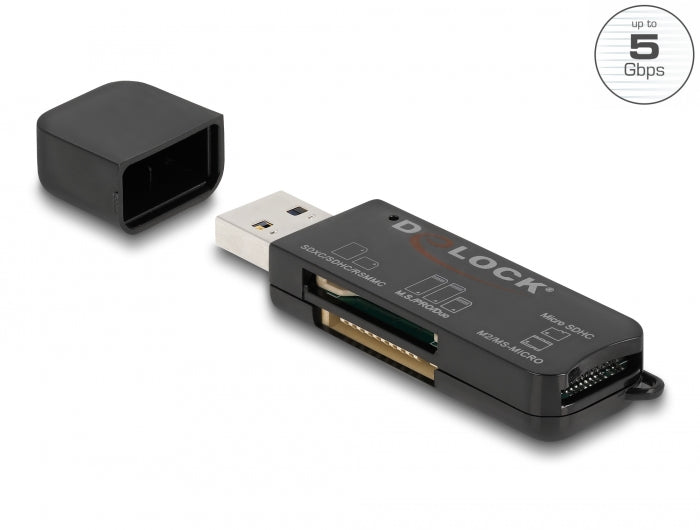 Delock SuperSpeed USB Card Reader für SD / Micro SD / MS Speicherkarten
