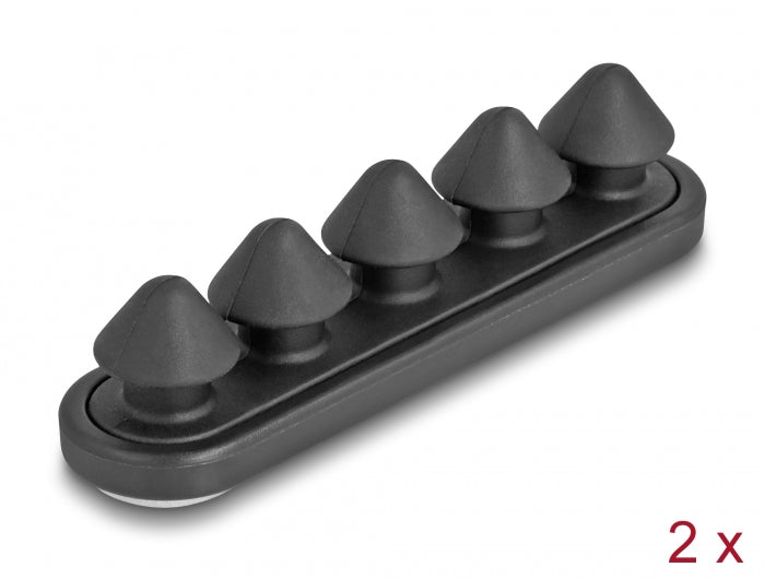 Delock Kabelhalter mit 5 Durchführungen selbstklebend schwarz Set 2 Stück