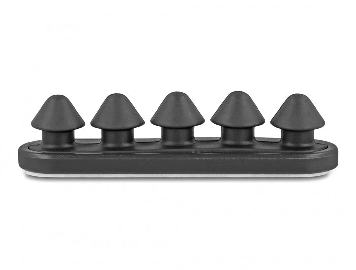 Delock Kabelhalter mit 5 Durchführungen selbstklebend schwarz Set 2 Stück