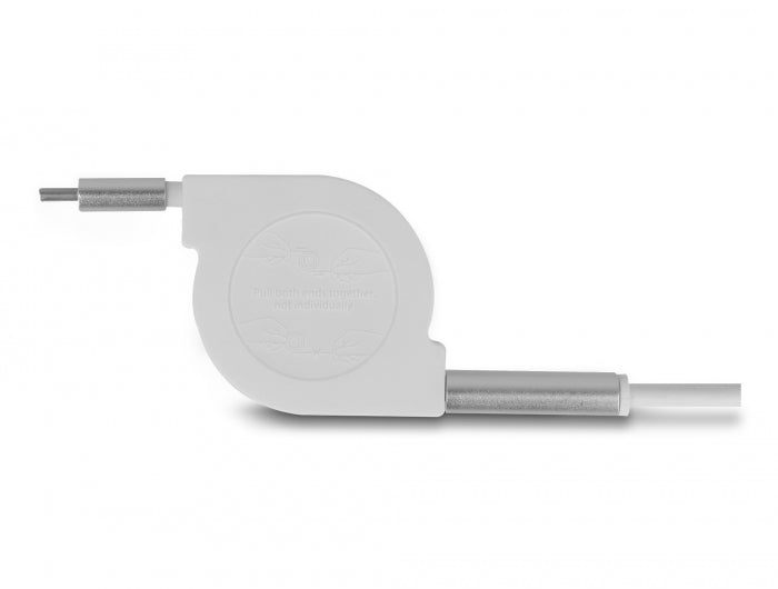 Delock USB Type-C™ 3 in 1 Aufrollladekabel für Lightning™ / Micro USB / USB Type-C™ weiß