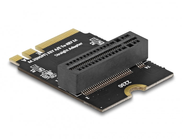 Delock Adapter M.2 Key A+E Stecker zu Key M Slot gewinkelt mit Halterung