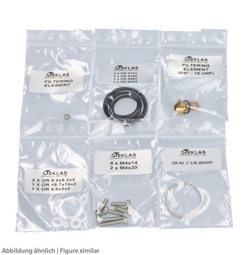 Ersatz-Kit, komplett mit Siebfilter (5xO-Ring,4xTeflon,1xAlu+6 Schrauben)
