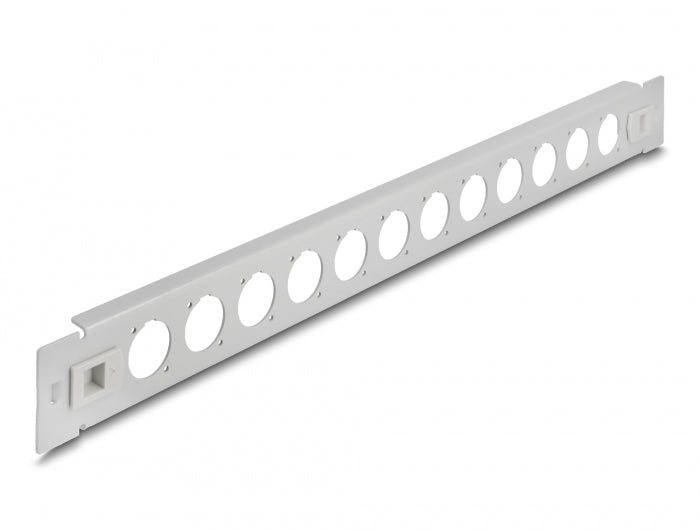 Delock 19″ D-Typ Patchpanel 12 Port werkzeugfrei grau