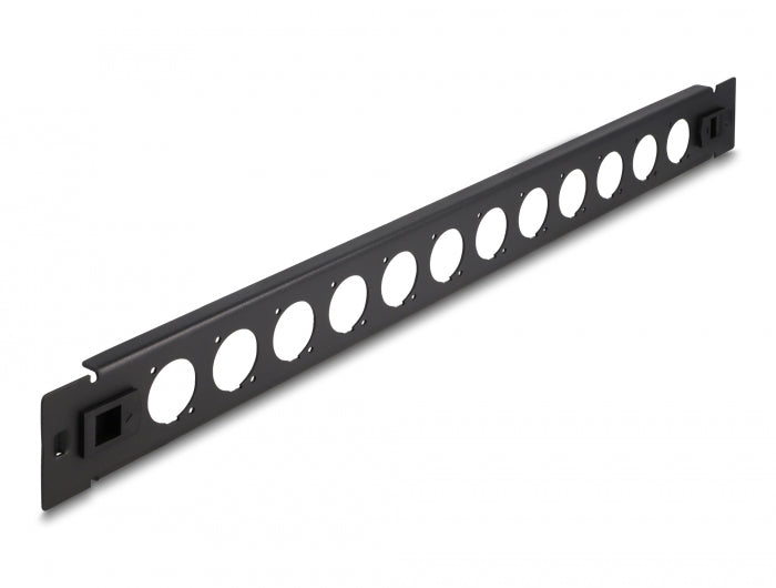 Delock 19″ D-Typ Patchpanel 12 Port werkzeugfrei schwarz