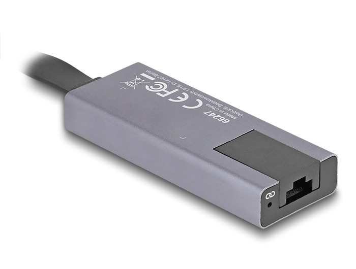Delock USB Typ-A Netzwerk Adapter 2,5 Gigabit LAN 1 x RJ45 slim