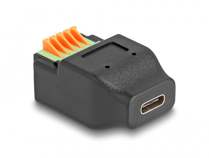 Delock USB Type-C™ 2.0 Buchse zu Terminalblock Adapter mit Drucktaster