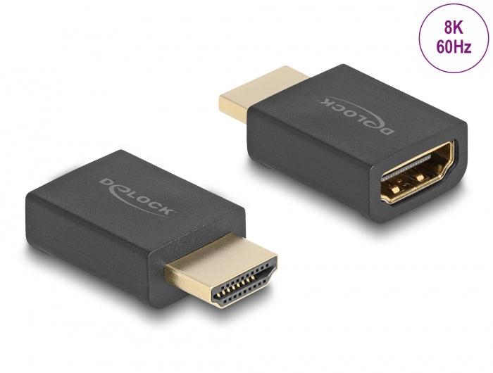 Delock High Speed HDMI with Ethernet Adapter Stecker zu Buchse 8K 60 Hz schwarz
