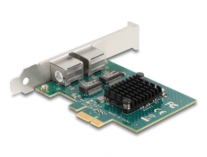 Delock PCI Express x1 Netzwerkkarte Gigabit LAN 2 x RJ45 BCM