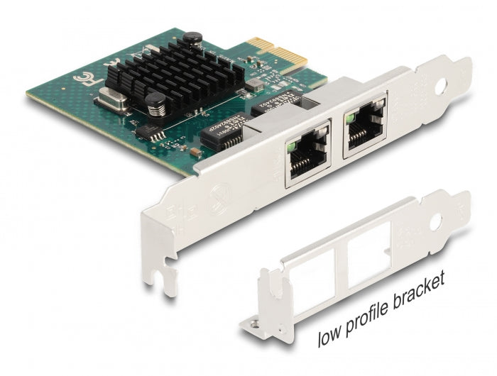 Delock PCI Express x1 Netzwerkkarte Gigabit LAN 2 x RJ45 BCM
