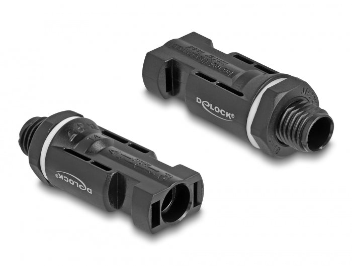 Delock DL4 Solar Konnektoren zum Crimpen, Stecker und Buchse, schwarz 2 Stück