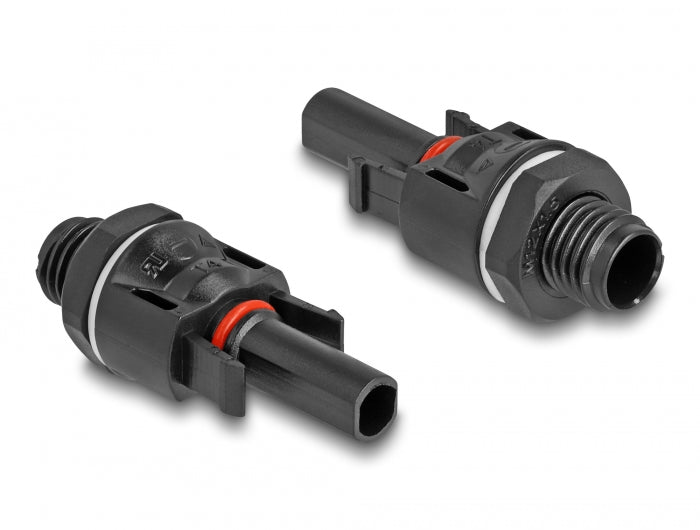 Delock DL4 Solar Konnektoren zum Crimpen, Stecker und Buchse, schwarz 2 Stück