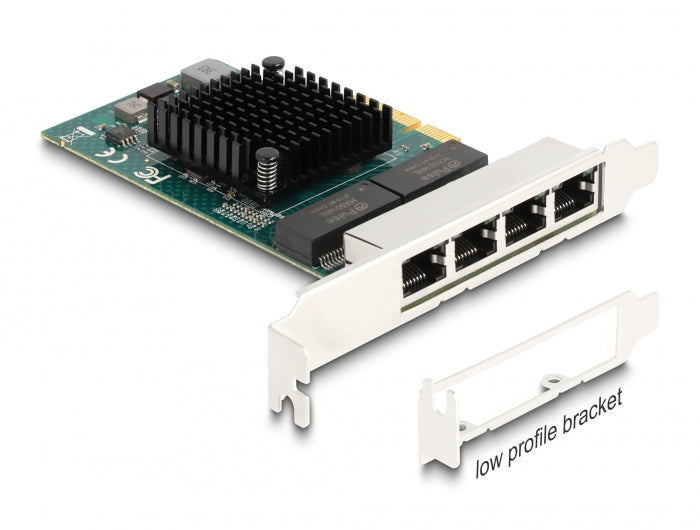 Delock PCI Express x4 Netzwerkkarte Gigabit LAN 4 x RJ45 BCM