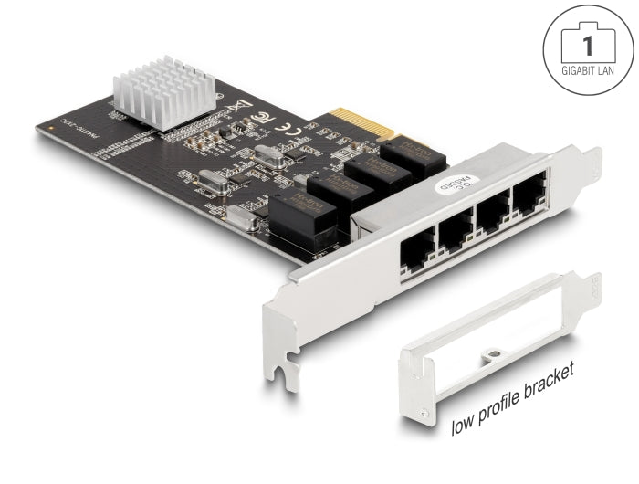 Delock PCI Express x4 Netzwerkkarte Gigabit LAN 4 x RJ45 RTL8111