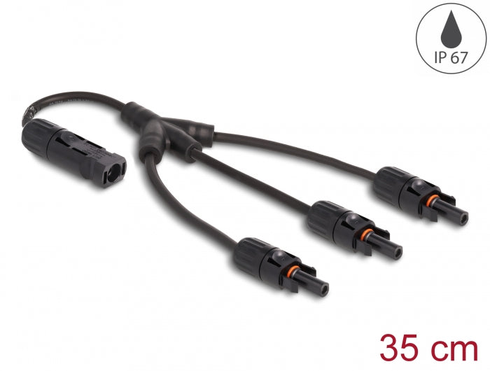 Delock DL4 Solar Splitter Kabel 1 x Stecker zu 3 x Buchse 35 cm schwarz