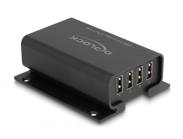 Delock 4 Port USB 2.0 Isolator Hub mit 5 kV Isolation für Datenleitung