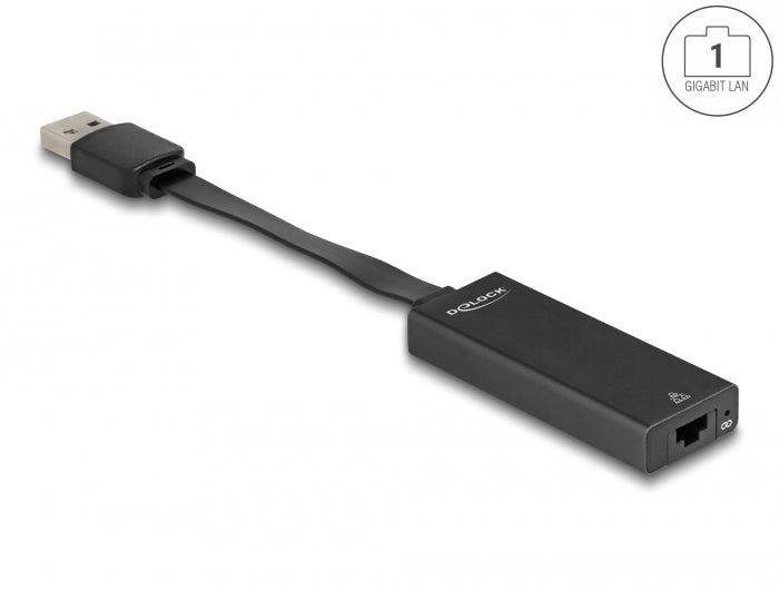 Delock USB Typ-A Netzwerk Adapter Gigabit LAN 1 x RJ45 slim ASIX