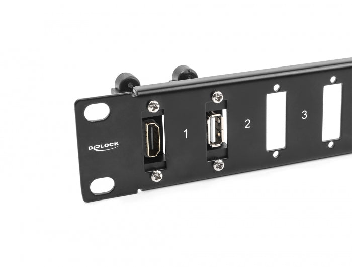 Delock 19″ Panel für Adapter mit Schraubanschluss 16 Port schwarz