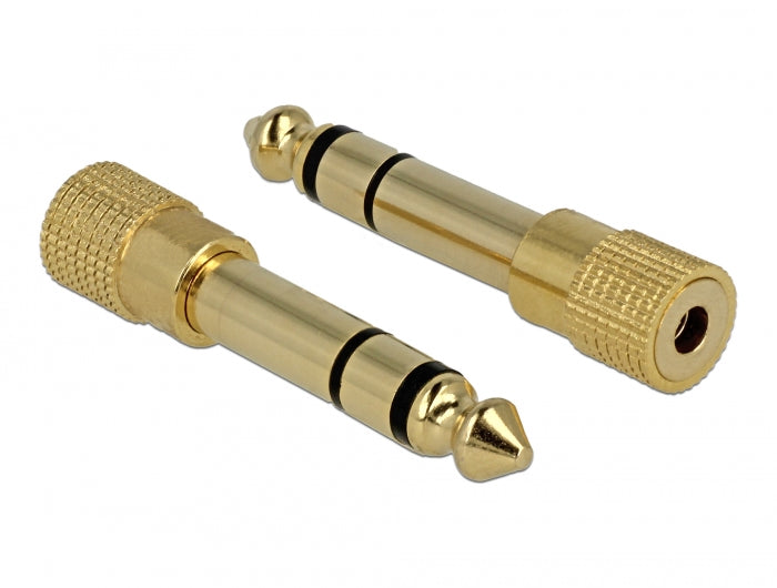 Delock Adapter Klinke 6,35 mm Stecker > 3,5 mm Buchse 3 Pin Metall