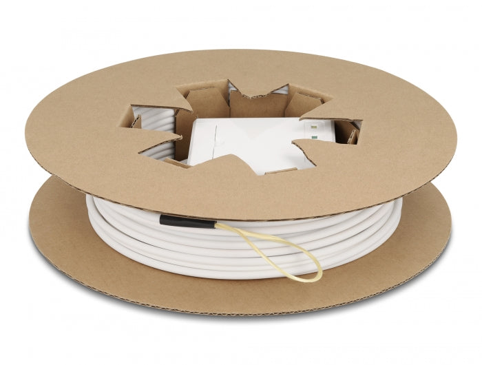 Delock LWL Anschlussdose 2 x SC/APC Simplex mit Verlegekabel Set 20 m