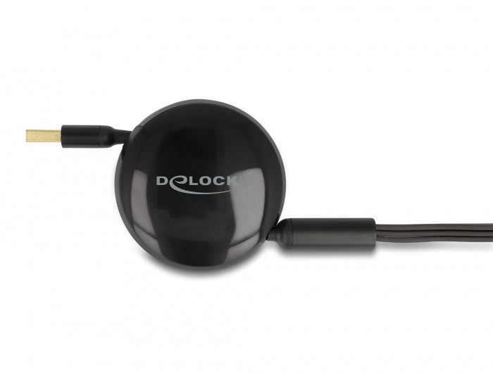 Delock USB Aufrollladekabel 3 in 1 Typ-A zu Micro USB / 2 x USB Type-C™ mit Schnellladefunktion schwarz