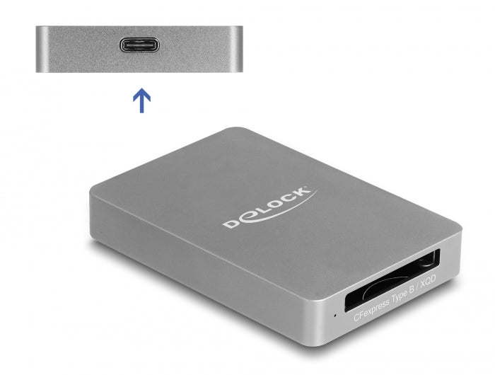 Delock USB Type-C™ Card Reader im Aluminium Gehäuse für CFexpress oder XQD Speicherkarten