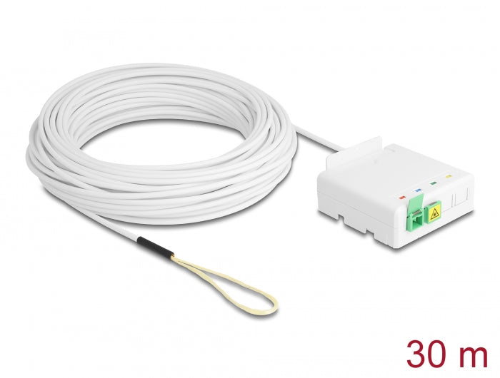 Delock LWL Anschlussdose 2 x SC/APC Simplex mit Verlegekabel Set 30 m